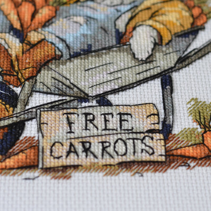 DIY Cross Stitch Kit "Free carrots " 7.9x7.1 in