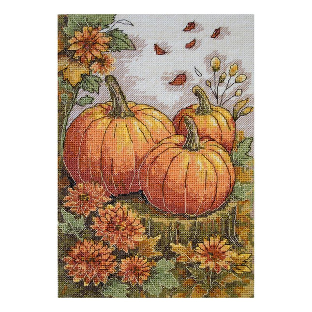 DIY Cross Stitch Kit "Autumn garden palette" 6.3x9.4 in