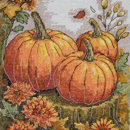 DIY Cross Stitch Kit "Autumn garden palette" 6.3x9.4 in