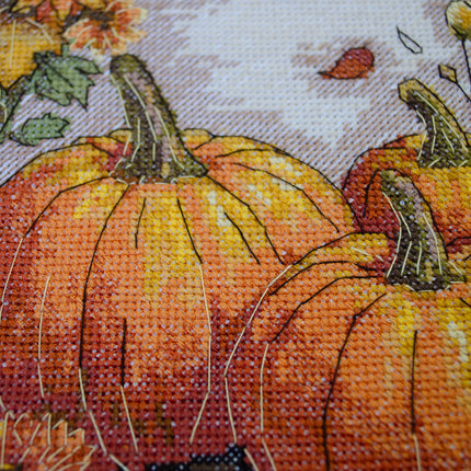 DIY Cross Stitch Kit "Autumn garden palette" 6.3x9.4 in