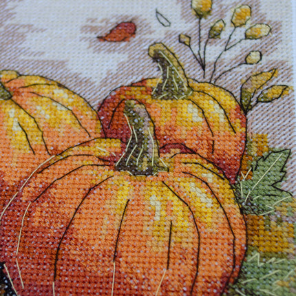 DIY Cross Stitch Kit "Autumn garden palette" 6.3x9.4 in