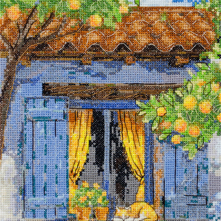 DIY Cross Stitch Kit "Mediterranean reverie" 7.1x13.4 in