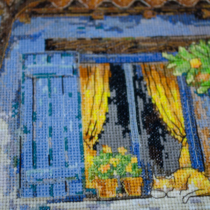 DIY Cross Stitch Kit "Mediterranean reverie" 7.1x13.4 in