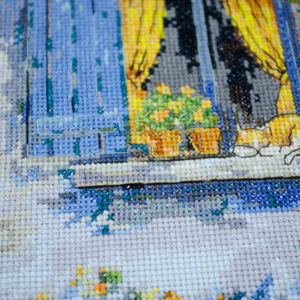 DIY Cross Stitch Kit "Mediterranean reverie" 7.1x13.4 in