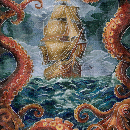 DIY Cross Stitch Kit "The abyss" 7.1x10.6 in