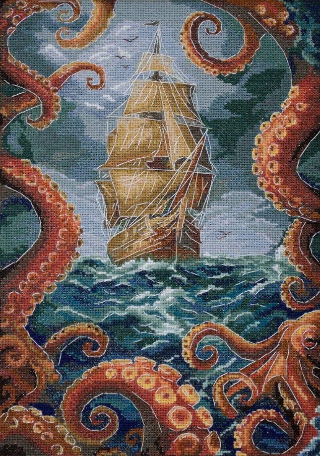 DIY Cross Stitch Kit "The abyss" 7.1x10.6 in