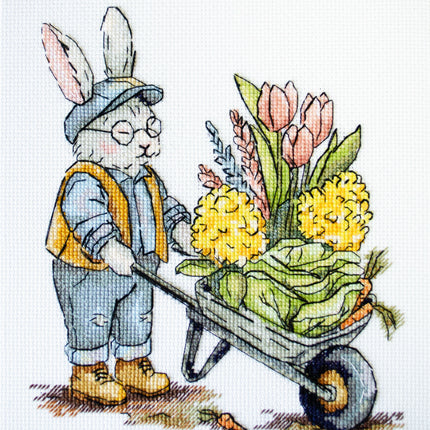 DIY Cross Stitch Kit "Harvest Day" 7.1x8.3 in