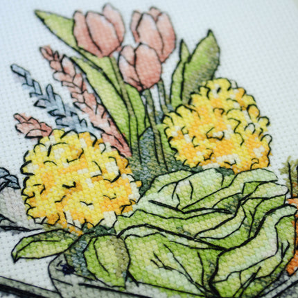 DIY Cross Stitch Kit "Harvest Day" 7.1x8.3 in