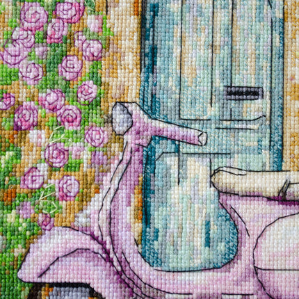 DIY Cross Stitch Kit "La Dolce Vita" 6.3x9.8 in