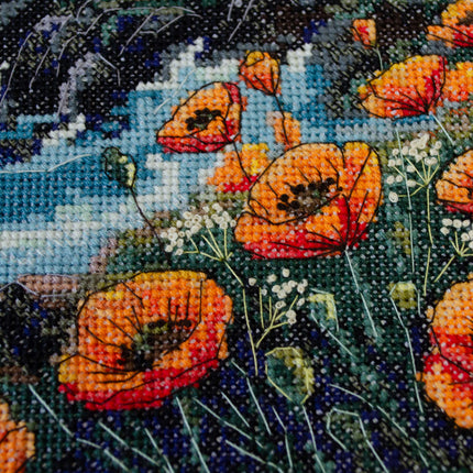 DIY Cross Stitch Kit "Silence has color" 9.1x10.2 in