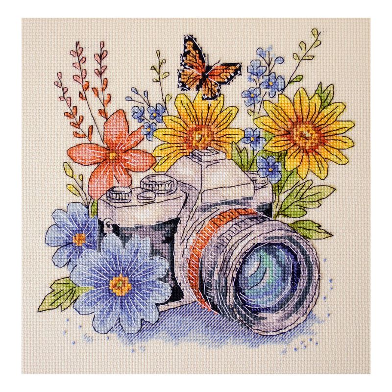 DIY Cross Stitch Kit "Catch the Moment " 7.9x7.9 in
