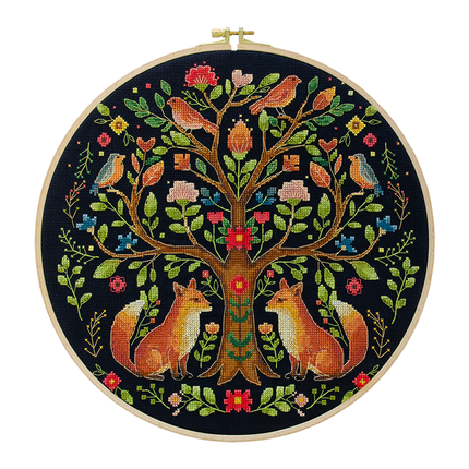 DIY Cross Stitch Kit "The Tree of Forest Tales" 11.8x11.8 in