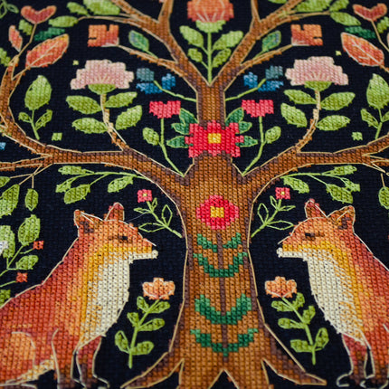 DIY Cross Stitch Kit "The Tree of Forest Tales" 11.8x11.8 in