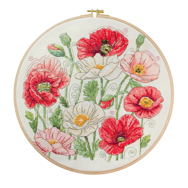 DIY Cross Stitch Kit "Poppins Bloom" 11.8x11.8 in