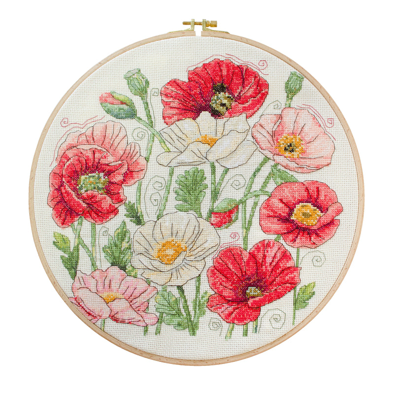 DIY Cross Stitch Kit "Poppins Bloom" 11.8x11.8 in