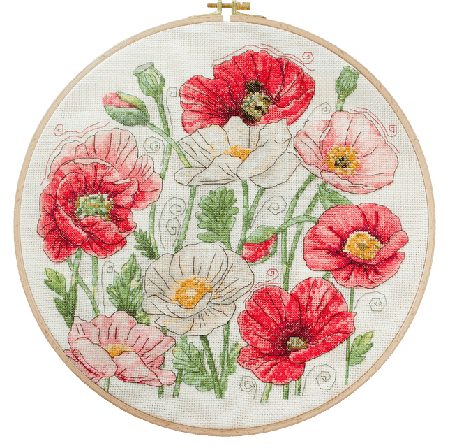 DIY Cross Stitch Kit "Poppins Bloom" 11.8x11.8 in