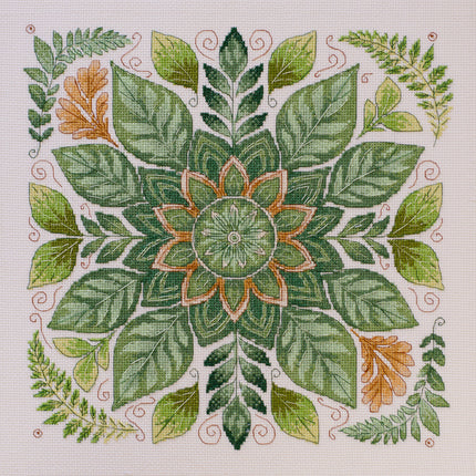 DIY Cross Stitch Kit "Dance of the leaves" 11.8x11.8 in