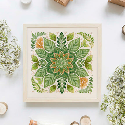 DIY Cross Stitch Kit "Dance of the leaves" 11.8x11.8 in