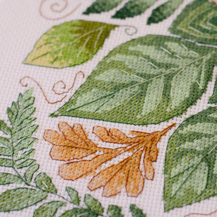 DIY Cross Stitch Kit "Dance of the leaves" 11.8x11.8 in