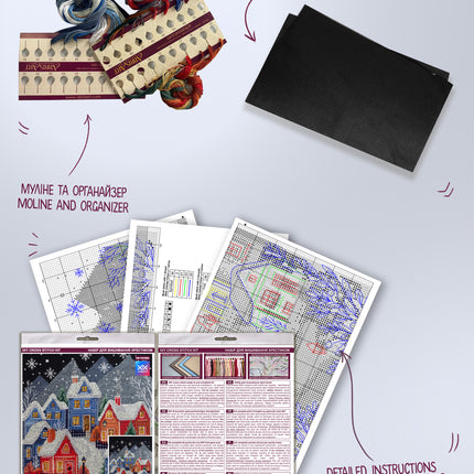 DIY Cross Stitch Kit " The night before Christma" 7.5x10.2 in