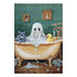 DIY Cross Stitch Kit "Domestic ghost" 5.9x9.1 in