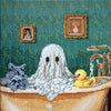 DIY Cross Stitch Kit "Domestic ghost" 5.9x9.1 in