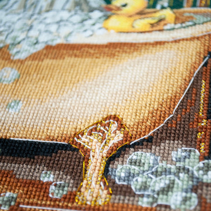 DIY Cross Stitch Kit "Domestic ghost" 5.9x9.1 in