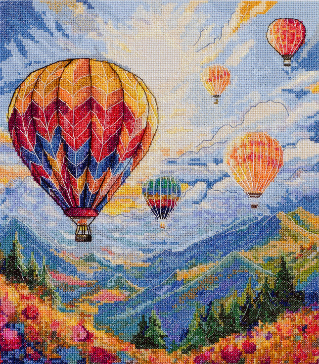 DIY Cross Stitch Kit "Flight towards the sun" 9.8x11.4 in