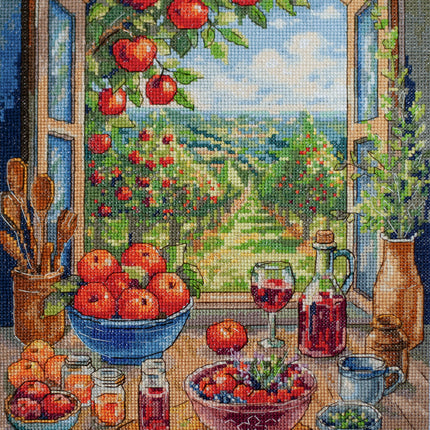DIY Cross Stitch Kit " In the Apple Paradise" 9.4x12.6 in