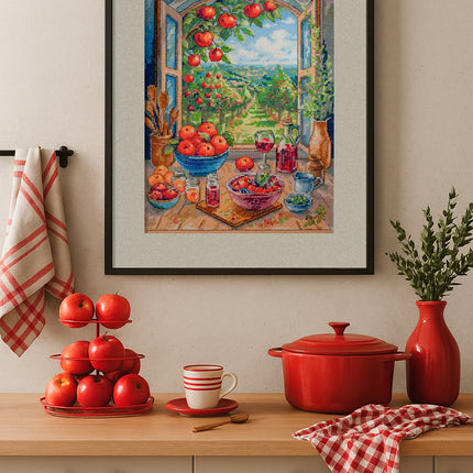 DIY Cross Stitch Kit " In the Apple Paradise" 9.4x12.6 in