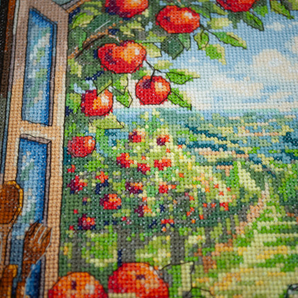 DIY Cross Stitch Kit " In the Apple Paradise" 9.4x12.6 in