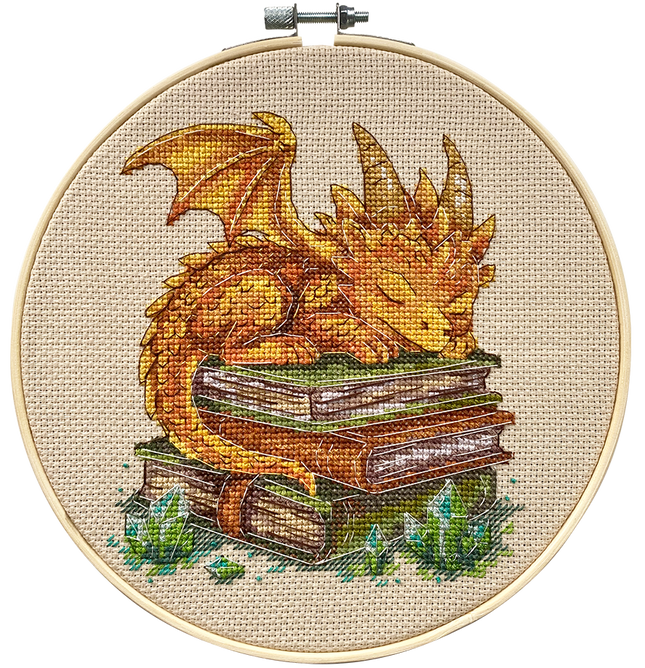 DIY Cross Stitch Kit "Keeper of Wisdom" 5.1x5.9 in