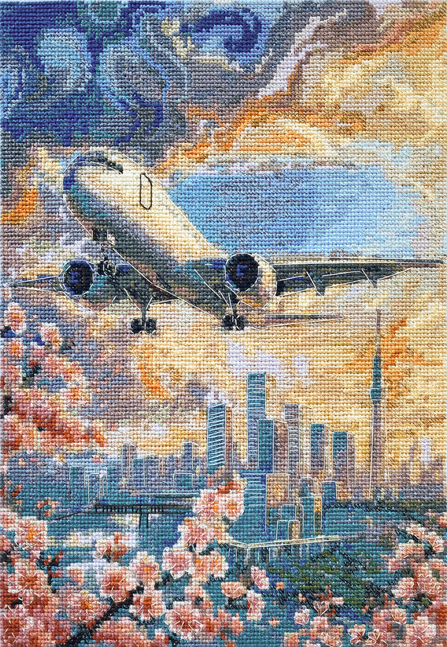 DIY Cross Stitch Kit " Above the sky" 6.7x9.1 in