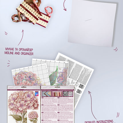 DIY Cross Stitch Kit "A Fragile Bloom" 7.5x10.6 in