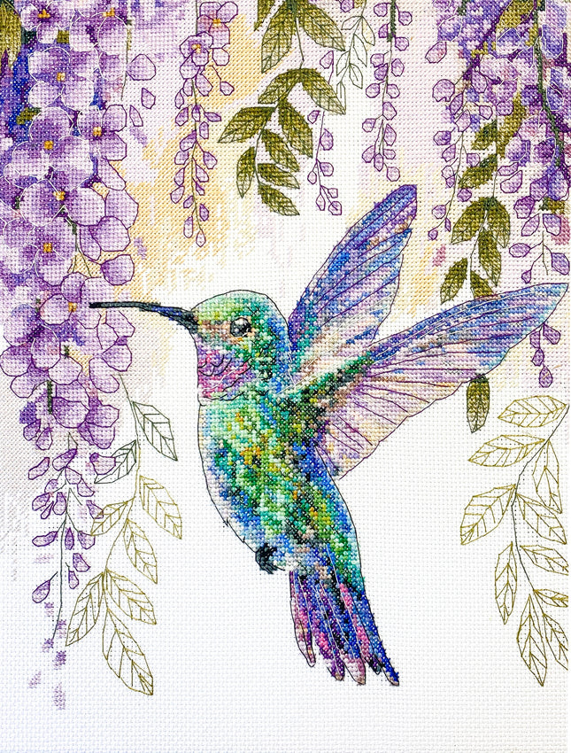 DIY Cross Stitch Kit "Cross-stitch kits The flight of the hummingbird" 9.8x11.8 in