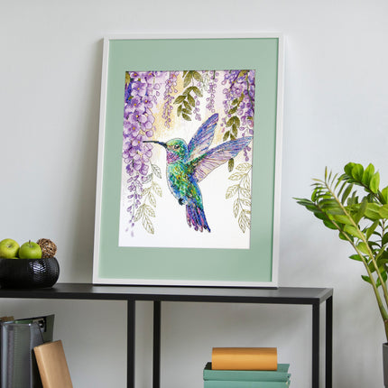 DIY Cross Stitch Kit "Cross-stitch kits The flight of the hummingbird" 9.8x11.8 in