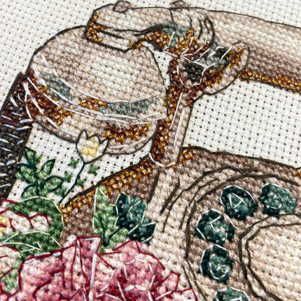 DIY Cross Stitch Kit "Cross-stitch kits Waiting for Your Call " 7.9x6.3 in