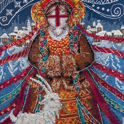 DIY Cross Stitch Kit "Cross-stitch kits Winter motanka doll" 7.5x10.6 in