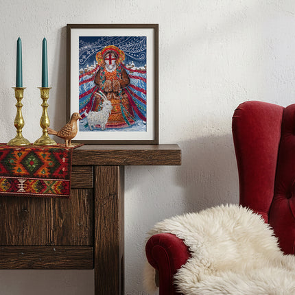 DIY Cross Stitch Kit "Cross-stitch kits Winter motanka doll" 7.5x10.6 in