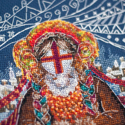 DIY Cross Stitch Kit "Cross-stitch kits Winter motanka doll" 7.5x10.6 in