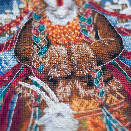 DIY Cross Stitch Kit "Cross-stitch kits Winter motanka doll" 7.5x10.6 in