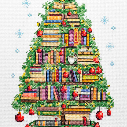 DIY Cross Stitch Kit "Reader's Christmas tree " 5.5x8.7 in