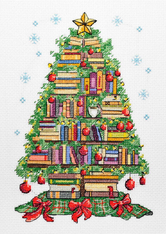 DIY Cross Stitch Kit "Reader's Christmas tree " 5.5x8.7 in
