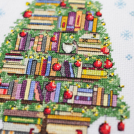 DIY Cross Stitch Kit "Reader's Christmas tree " 5.5x8.7 in