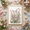 DIY Cross Stitch Kit "Easter bunny waiting" 6.7x9.4 in