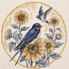 DIY Cross Stitch Kit "The melody of swallows" 9.4x9.4 in