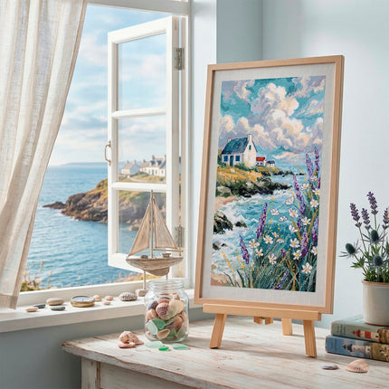 DIY Cross Stitch Kit "When the Sea Is a Dream" 9.1x15.7 in