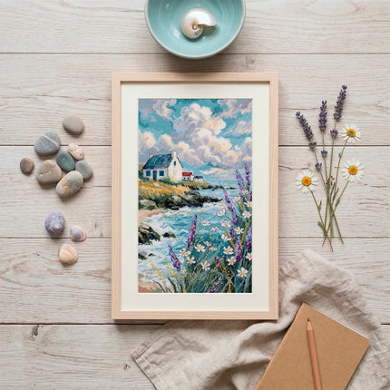 DIY Cross Stitch Kit "When the Sea Is a Dream" 9.1x15.7 in