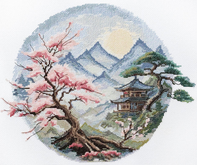 DIY Cross Stitch Kit "A quiet place" 13.4x11.0 in