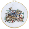 DIY Cross Stitch Kit "The mad tea party" 7.1x6.7 in